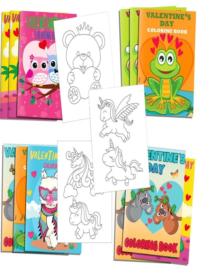 Qpout 12 Pcs Valentines Day Coloring Books Bulk for Party Favors Cute Mini Coloring Booklets DIY Art Drawing Book Set for Valentine Party Goodie Bag Filler School Activity Supplies - Image 3